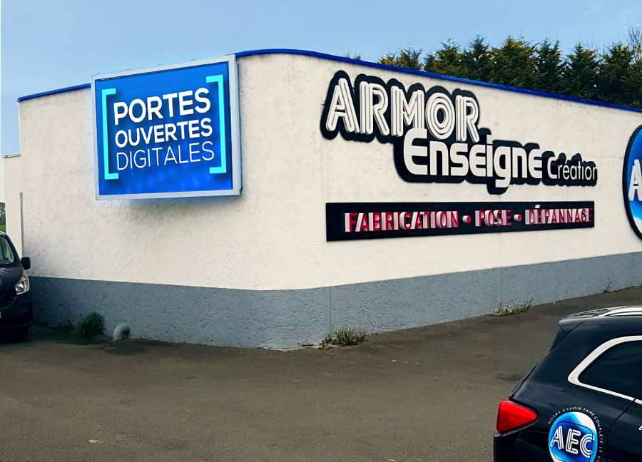 écran façade armor enseigne