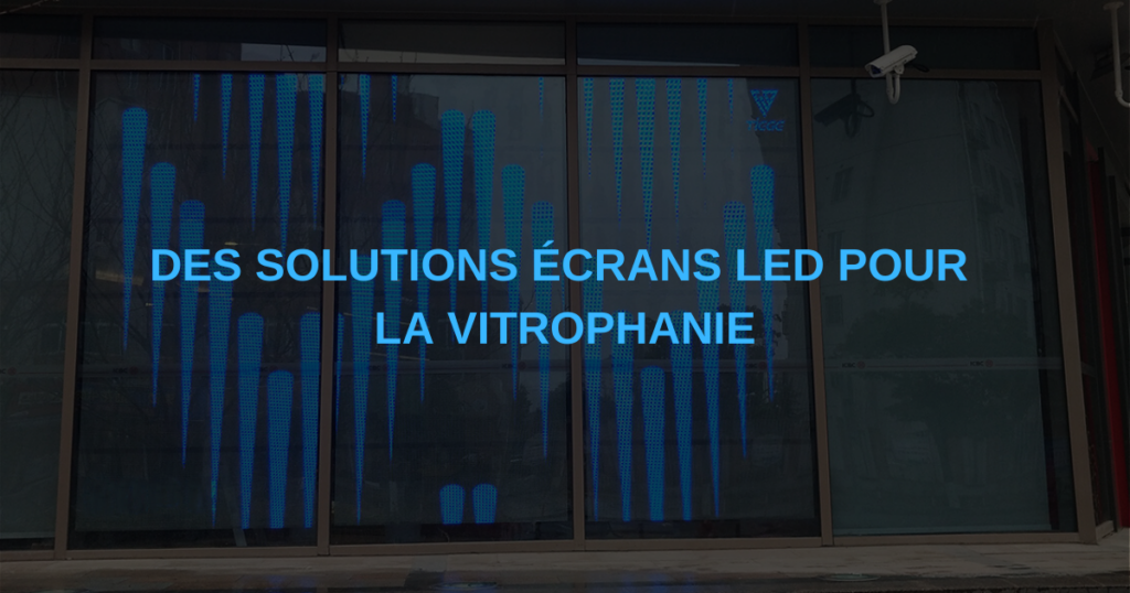 écran en vitrine et vitrophanie numérique