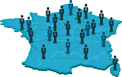 carte de France - réseau de concessionnaires