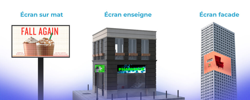 Visuel options de fixations écran géant LED extérieur 