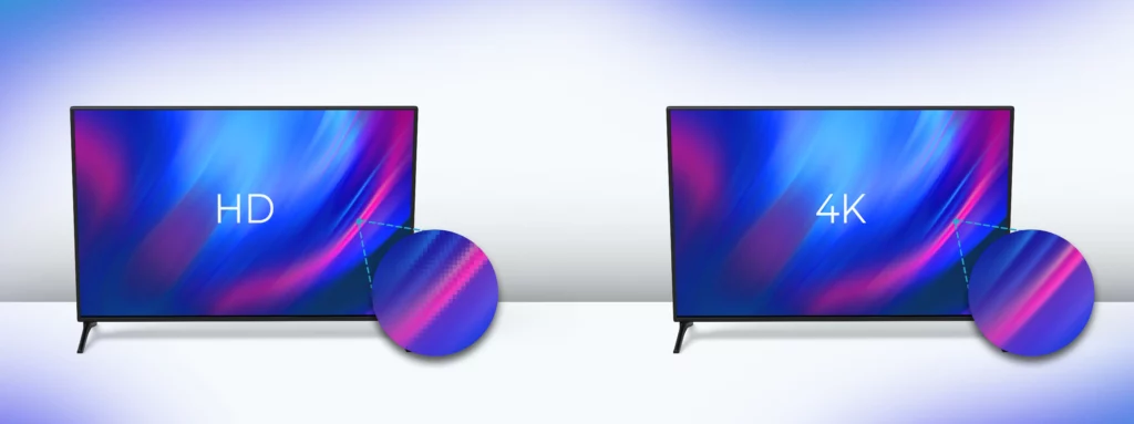 Visuel comparatif full HD et 4K UHD