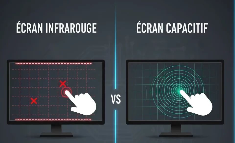Visuel comparatif écran infrarouge et écran capacitif 