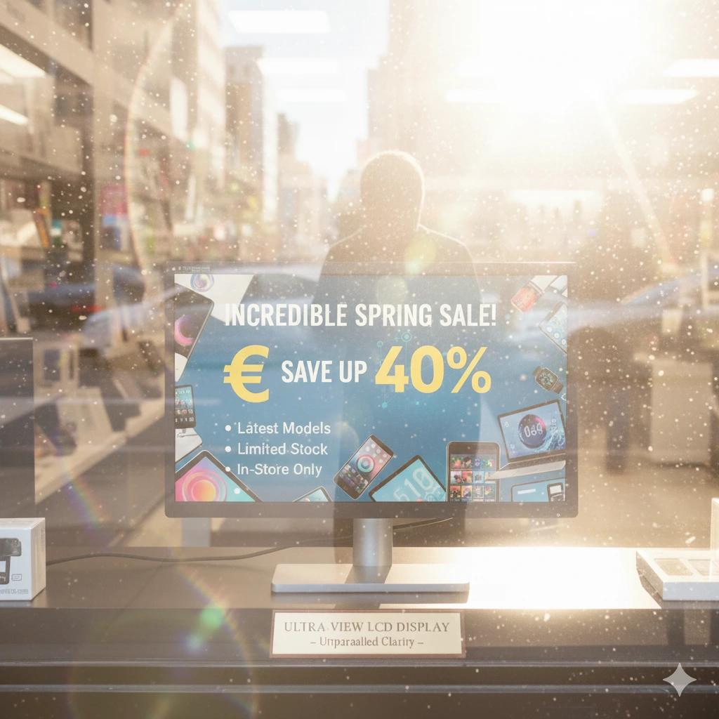 écran LCD soumis au reflets