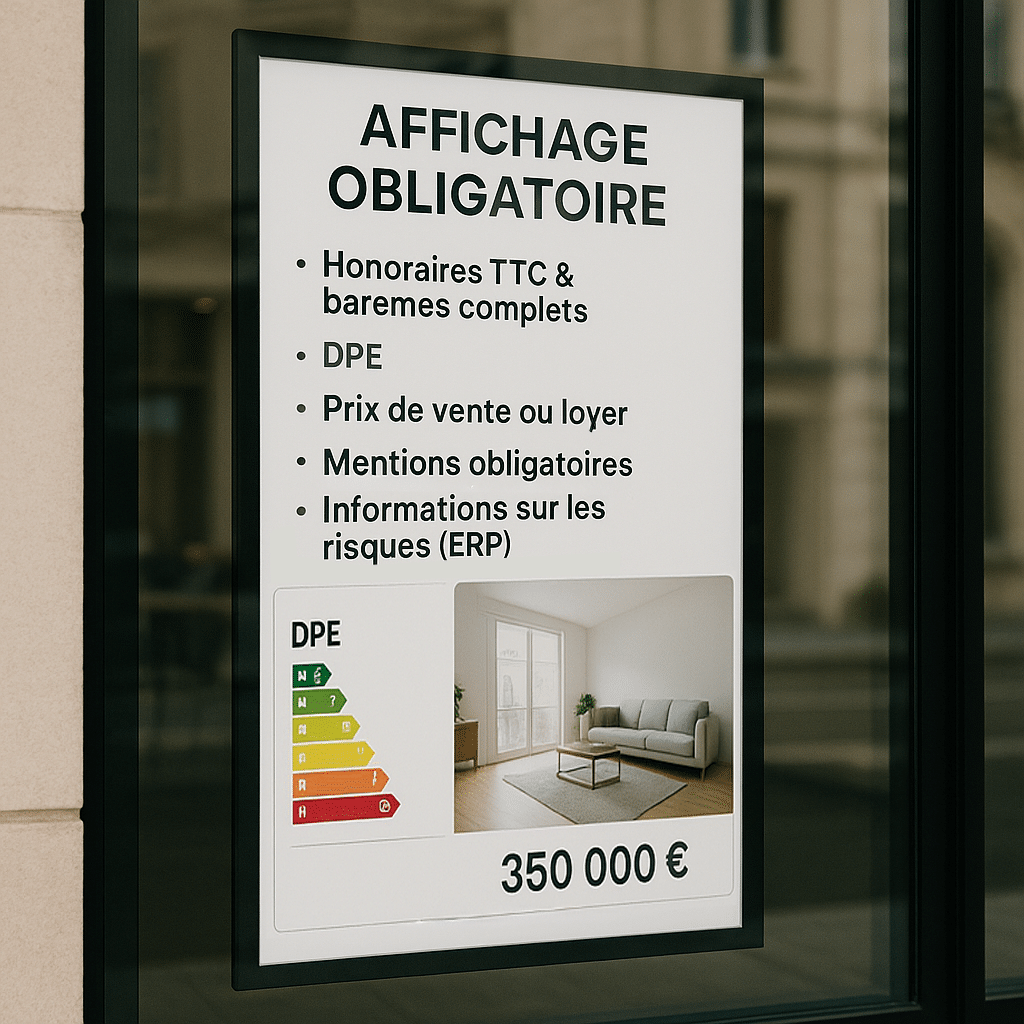 illustration affichage obligatoire annonce sagences immobilère