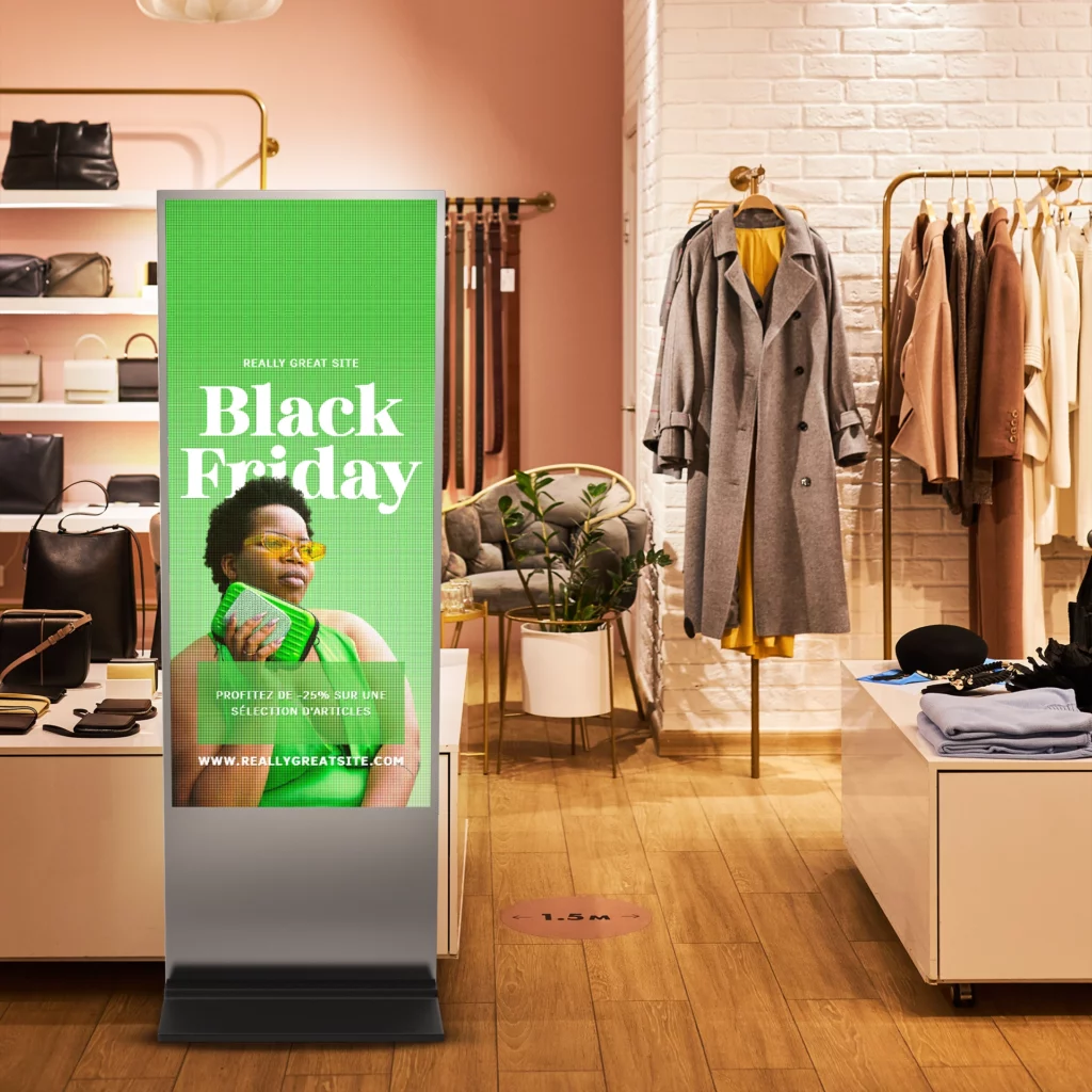 PLV dynamique dans un magasin de prêt à porté