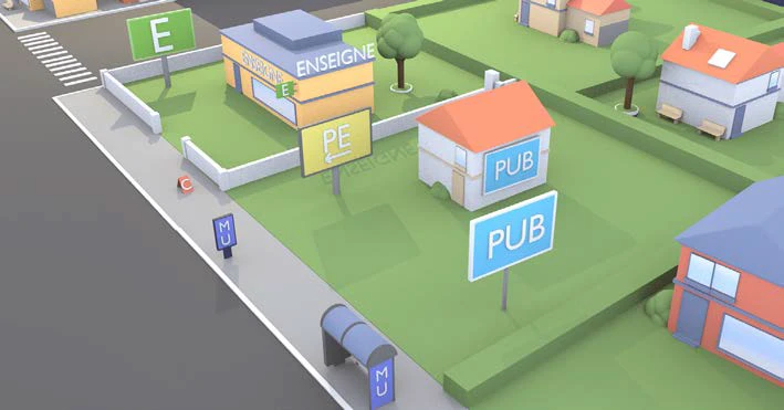 illustration catégoristation affichage publicitaire de la règlementation de la publicité extérieure RNP