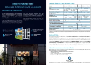 exemple de fichet technique d'un écran LED winlight