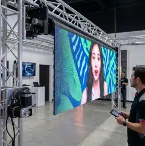 photo d'une demo d'un écran LED enroulable